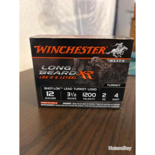 Cartouches WINCHESTER LONG BEARD XR 12/89 plomb de 4