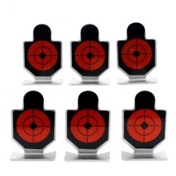 6 Cibles métalliques rouges pour entrainement au tir 62 x 42 mm