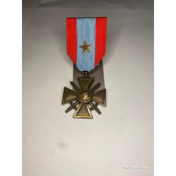 Croix de Guerre Thtres d'Opration Extrieurs, en vermeil, poinon au sanglier