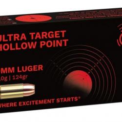 Munitions GECO cal.9mm PARA JHP Ultra Target Hollow Point 124 Gr 20 boites (1000 munitions )