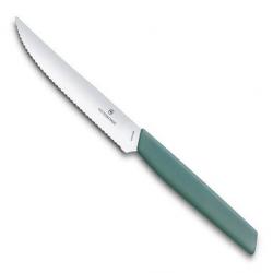 6 Couteaux à steak "Swiss Modern" 12 cm, Couleur vert sauge, Lame dentelée [Victorinox]