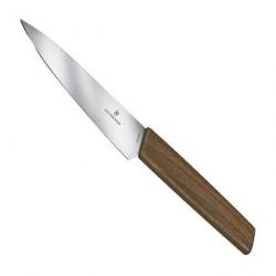 Couteau chef "Swiss Modern" noyer, Long. lame 15 cm [Victorinox]