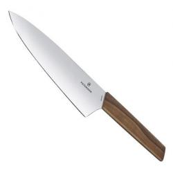 Couteau chef "Swiss Modern" noyer, Long. lame 20 cm [Victorinox]