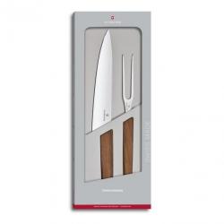 Coffret découper "Swiss Modern" (2 pièces) noyer [Victorinox]