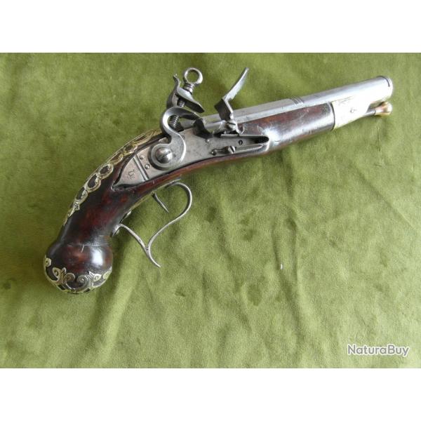 Beau pistolet catalan Ripoll dbut 19  silex