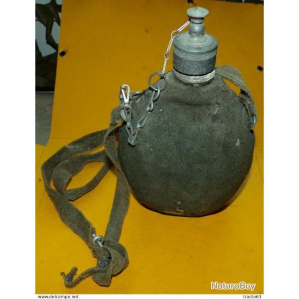 GOURDE DE  L'ARMEE ITALIENNE AVEC SA HOUSSE ET SA SANGLE , PERIODE 1939-1945 WWII , LA HOUSSE EST AB