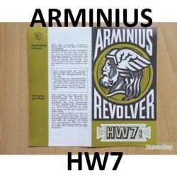 notice origine revolver ARMINIUS HW7 HW 7s (envoi par mail) - VENDU PAR JEPERCUTE (m2151)