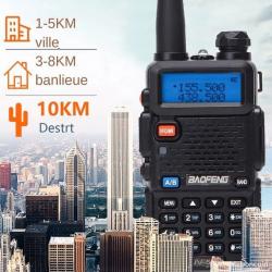 Talkies Baofeng UV-5R déjà préprogrammés en PMR et réglés pour votre confort.