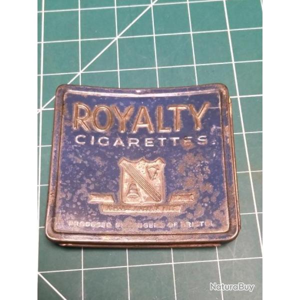 BOITE DE CIGARETTES ANGLAISE ROYALTY , METALLIQUE VIDE