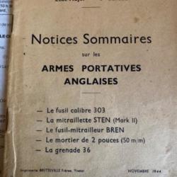 Livret sur les armes anglaises parachutées à la résistance