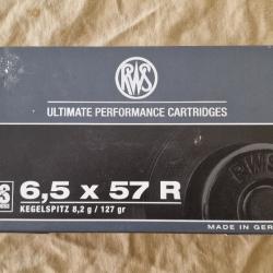 Cartouches cal. 6,5x57R RWS KS 127gr - HILMAR SUPER DESTOCK !!!