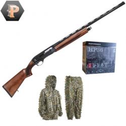 Pack chasseur ! Fusil semi automatique Ege Arms FX12 bois cal.12/76 canon 71cm + mun + tenue