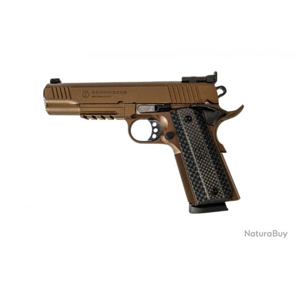 SCHMEISSER - Pistolet HUGO 1911 BRONZE avec hausse LPA  45ACP