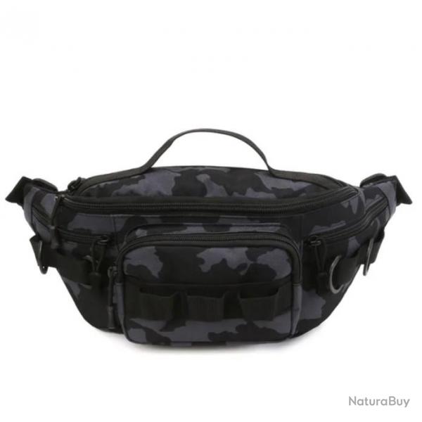 Sac Banane Militaire Multifonctionnel Systme Tactique Molle Chasse Pche Randonne Noir Camo