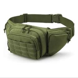 Sac Banane de Randonnée en Nylon - Style Militaire avec Pochette Téléphone chasse randonnée Vert