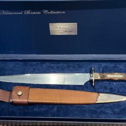 Exceptionnelle reproduction de couteau bowie knife et son étui  « Bell bowie » Historical collection