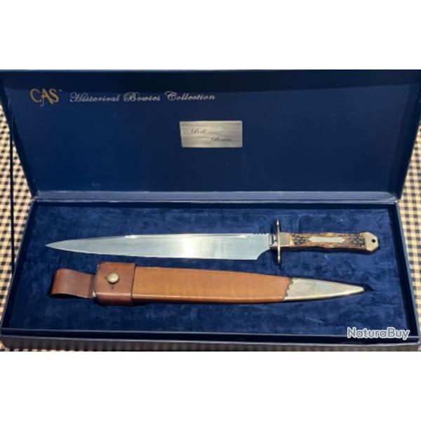 Exceptionnelle reproduction de couteau bowie knife et son tui  Bell bowie Historical collection