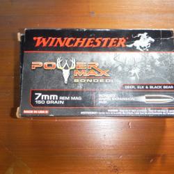 1 boite de 6 munitions calibre 7 mm Remington Magnum 150 grains Winchester Power Max Bonded