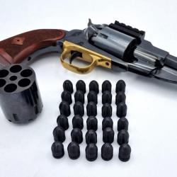 6 Ogives Round Nose type cal.44 (451) pour tir réduit revolver Poudre noire (1858, 1860, 1851...)