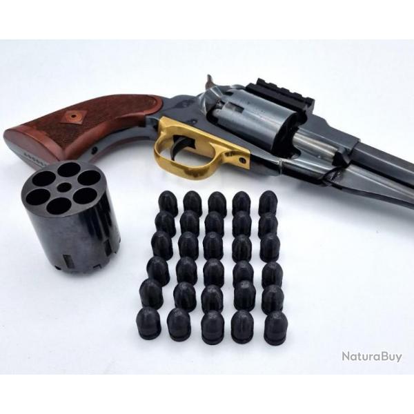 6 Ogives Round Nose type cal.44 (451) pour tir rduit revolver Poudre noire (1858, 1860, 1851...)