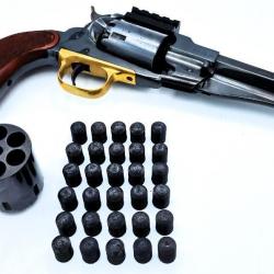 6 Ogives Minié type cal.44 (451) pour tir réduit revolver Poudre noire (1858, 1860, 1851...)