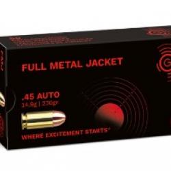 Munitions GECO cal.45 acp fmj 230gr 14.9g par 50