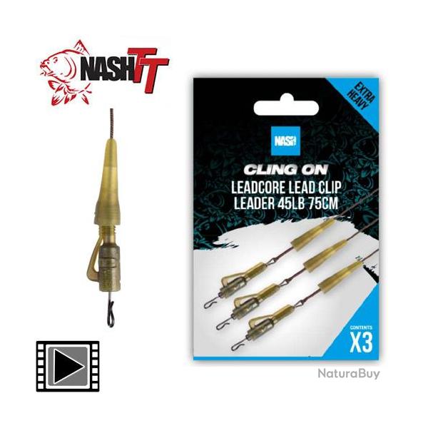 Montage Nash Cling On Leadcore Lead Clip Leader (par 3)
