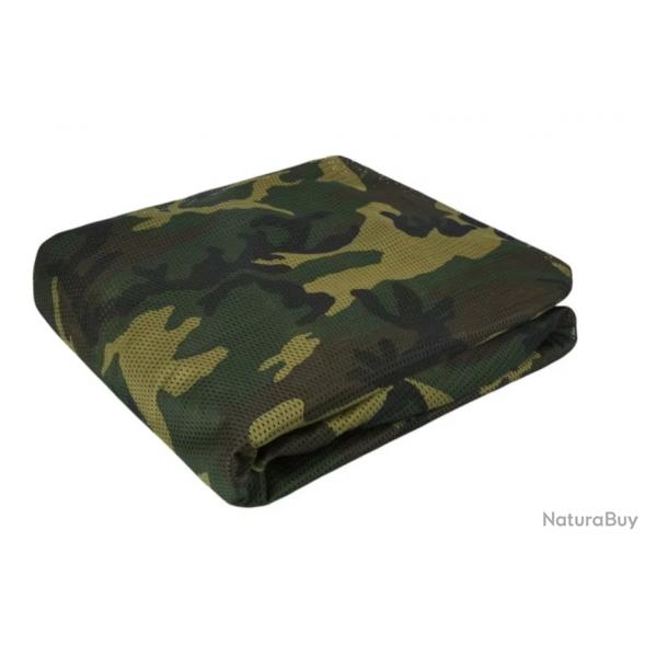 Filet d'Ombrage en Maille 75D - 1,5m x 2m, Couverture d'Auvent Multifonctionnelle Chasse Jardin camo