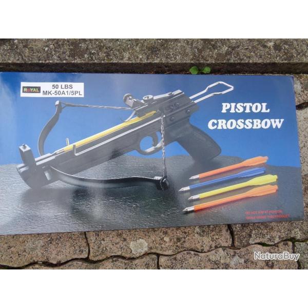 Pistolet Arbalte - Pistol Crossbow - Puissance 50 LBS - Livr Avec 4 Flches NEUF DANS SA BOITE