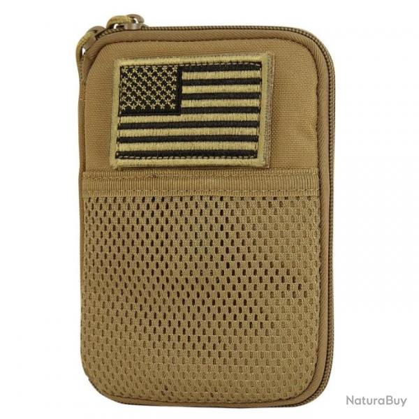 Pochette pouch avec patch drapeau amricain MOLLE COYOTE CONDOR