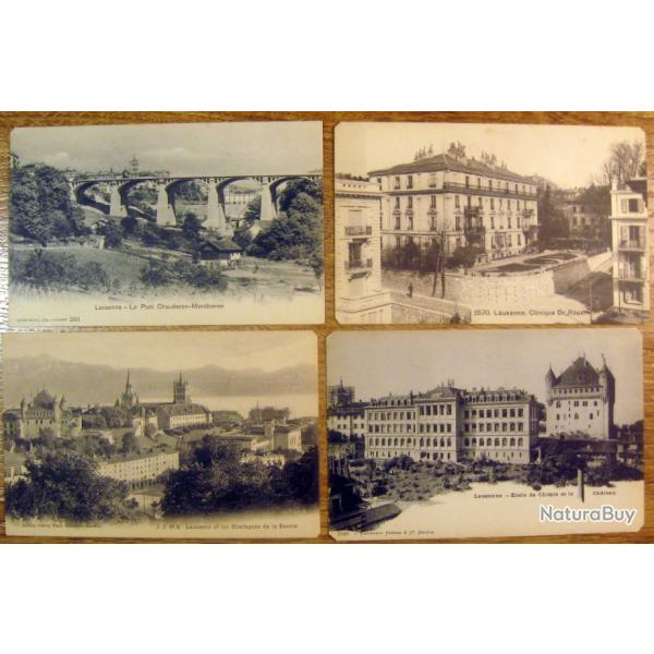 Cartes postales lot de 28 ancienne Suisse - Lausanne, St. Moritz, Basel, Luzern et d'autres 1900