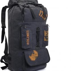 Sac à Dos 100L Randonnée Camping en Plein air Alpinisme Tactique Voyage Chasse Camping Noir