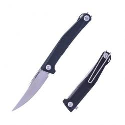 Couteau Real Steel Teres Black Manche Aluminum Lame Acier Nitro-V Liner Lock Clip RS7111BS