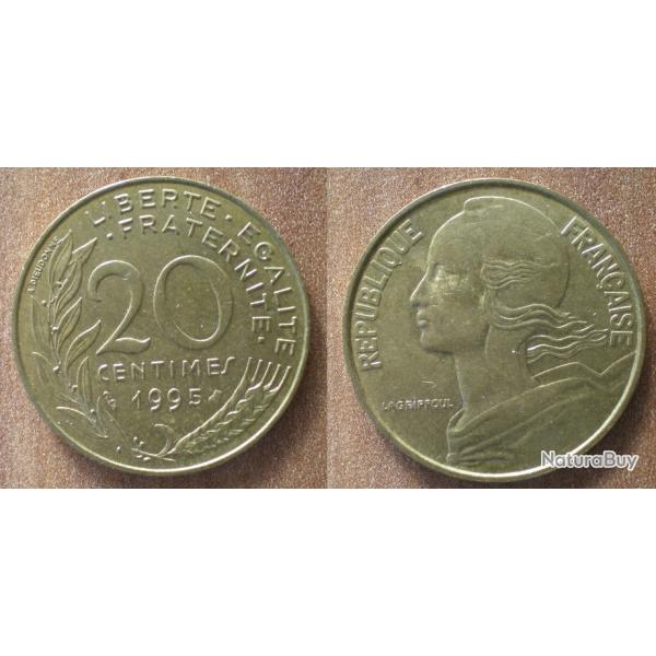 France 20 Centimes 1995 Lagriffoul Piece Franc Centime Francs