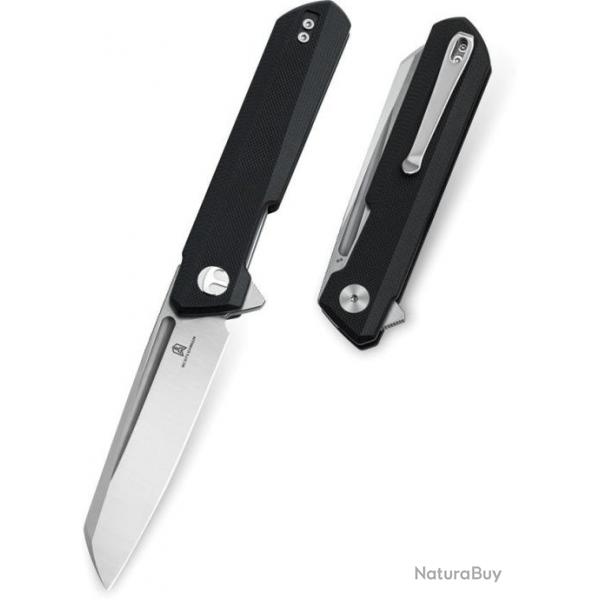 Couteau Bestech Dundee Black Manche G10 Lame Acier D2 Satin Reverse Tanto IKBS Linerlock BTKMK09A