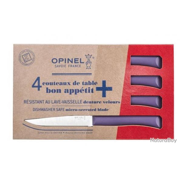 Opinel Coffret 4 couteaux de table Bon Apptit+ Violet