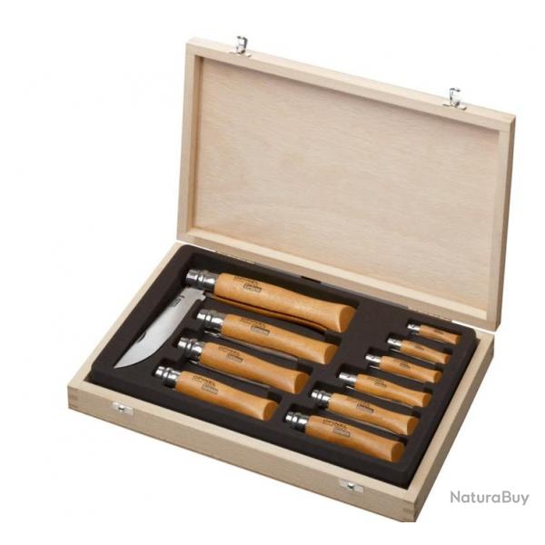 Opinel Collection Vitrine 10 Couteaux Carbone