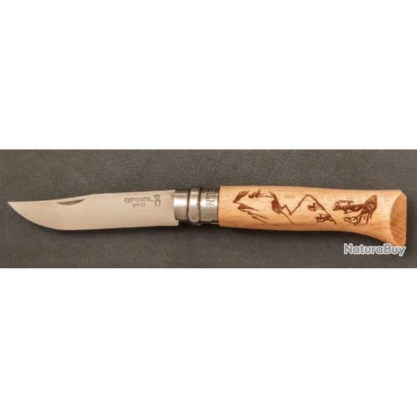 Opinel N°08 Montagne Gravure Rando