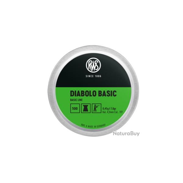 Plombs RWS diabolo basic cal.4,5 0.45g 7gr par 2500