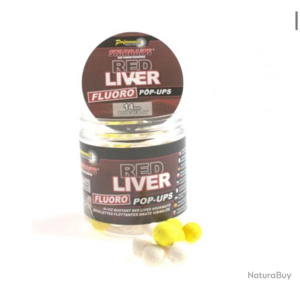 Pop-up starbaits pc red liver Fluo 20mm 80gr