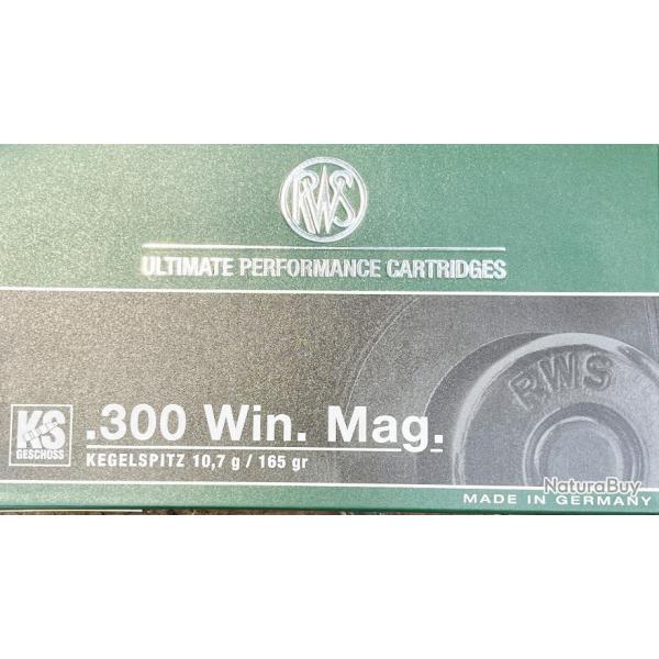 Munitions RWS 300 WM KS 10,7g / 165 gr