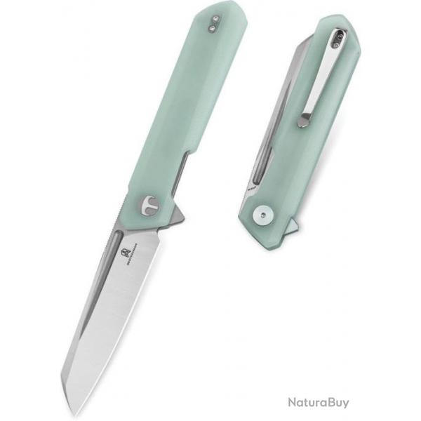 Couteau Bestech Dundee Jade Manche G10 Lame Acier CPM-MagnaCut Reverse Tanto IKBS Linerlock BTKMK09H