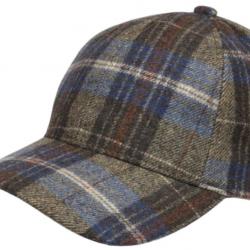 Casquette Baseball Laine Marron et Bleue a Carreaux Tendance Britty Taille unique Marron