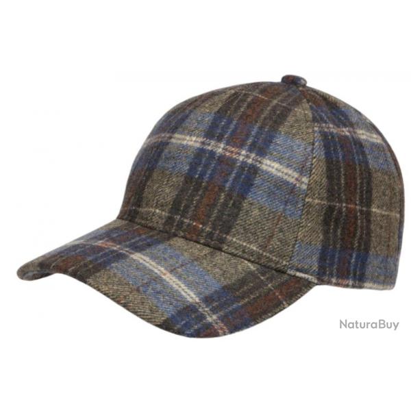 Casquette Baseball Laine Marron et Bleue a Carreaux Tendance Britty Taille unique Marron