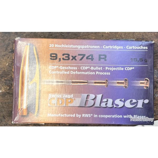 Munitions Blaser CDP 9,3x74R 18,5 gr