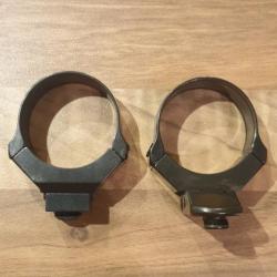 2 Colliers diamètre 40mm pour montage lunette de type swarovski ds5