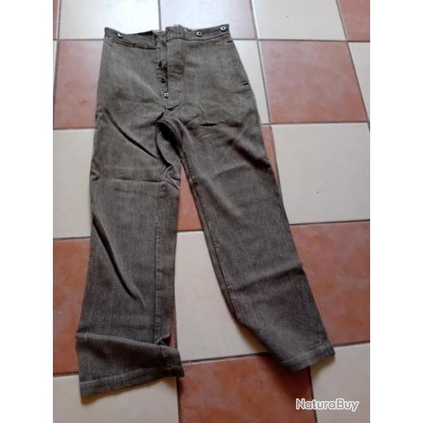 Pantalon velours ratine gris vintage  WWII  Rsistance FFI Maquis Taille S ARIES