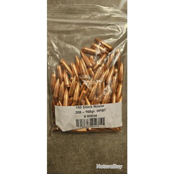 Ogives 308 NOSLER 168gr