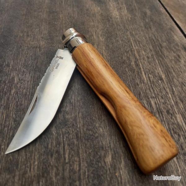 Unique Couteau OPINEL N9 Inox CUSTOM  Manche en Bois de Chne