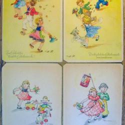 Cartes postales lot de 24 ancienne Germany - illustré pour enfants 1930-40's